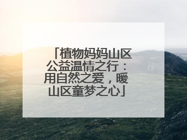 植物妈妈山区公益温情之行：用自然之爱，暖山区童梦之心