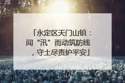 永定区天门山镇：闻“汛”而动筑防线，守土尽责护平安