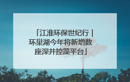 江淮环保世纪行｜环巢湖今年将新增数座深井控藻平台