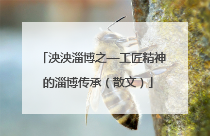 泱泱淄博之—工匠精神的淄博传承（散文）