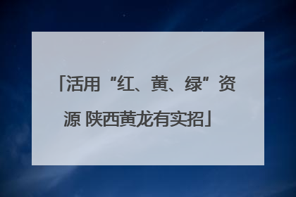 活用“红、黄、绿”资源 陕西黄龙有实招