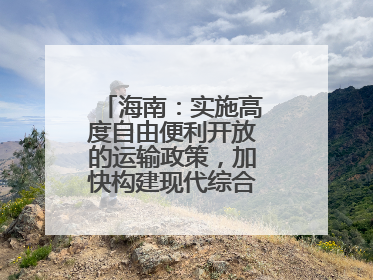 海南：实施高度自由便利开放的运输政策，加快构建现代综合交通运输体系