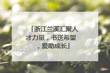 浙江兰溪汇聚人才力量，书送希望，爱助成长