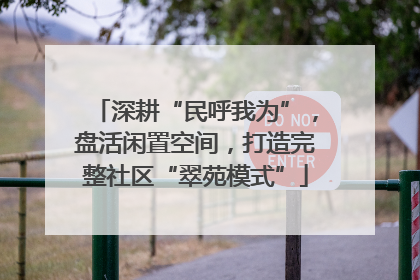 深耕“民呼我为”，盘活闲置空间，打造完整社区“翠苑模式”