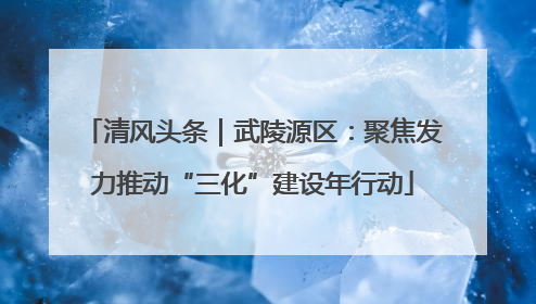 清风头条｜武陵源区：聚焦发力推动“三化”建设年行动