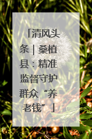 清风头条｜桑植县：精准监督守护群众“养老钱”