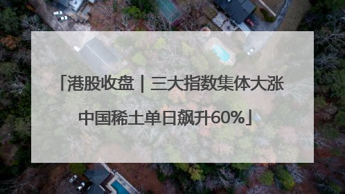 港股收盘｜三大指数集体大涨 中国稀土单日飙升60%