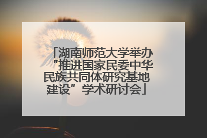 湖南师范大学举办“推进国家民委中华民族共同体研究基地建设”学术研讨会