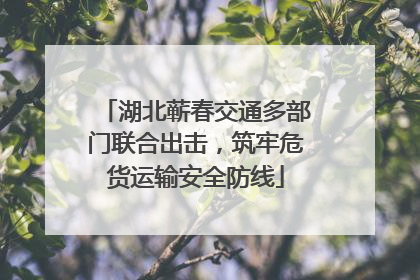 湖北蕲春交通多部门联合出击，筑牢危货运输安全防线