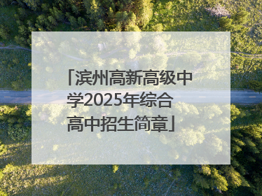 滨州高新高级中学2025年综合高中招生简章