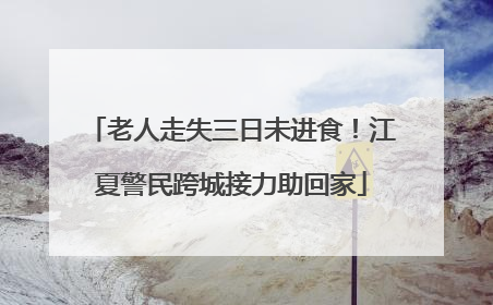 老人走失三日未进食！江夏警民跨城接力助回家