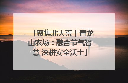 聚焦北大荒｜青龙山农场：融合节气智慧 深耕安全沃土