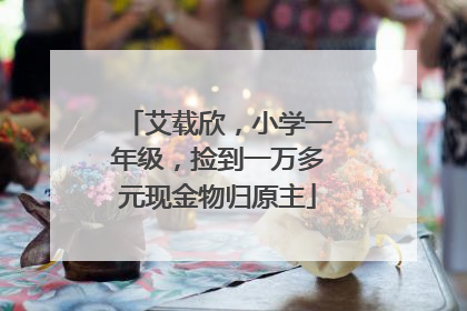 艾载欣，小学一年级，捡到一万多元现金物归原主