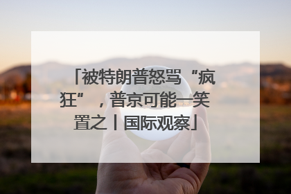 被特朗普怒骂“疯狂”，普京可能一笑置之丨国际观察