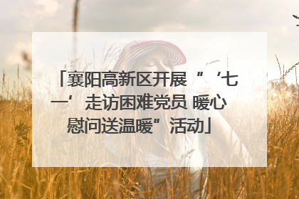 襄阳高新区开展“‘七一’走访困难党员 暖心慰问送温暖”活动