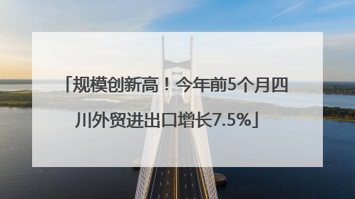规模创新高！今年前5个月四川外贸进出口增长7.5%