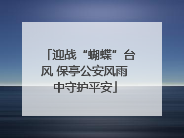 迎战“蝴蝶”台风 保亭公安风雨中守护平安