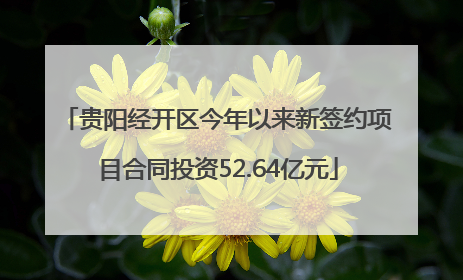 贵阳经开区今年以来新签约项目合同投资52.64亿元