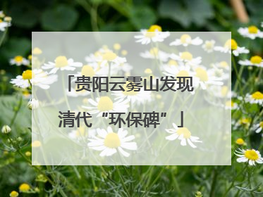 贵阳云雾山发现清代“环保碑”