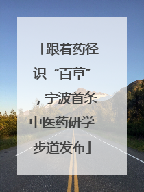 跟着药径识“百草”，宁波首条中医药研学步道发布