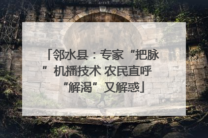 邻水县：专家“把脉”机播技术 农民直呼“解渴”又解惑
