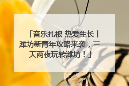 音乐扎根 热爱生长丨潍坊新青年攻略来袭，三天两夜玩转潍坊！