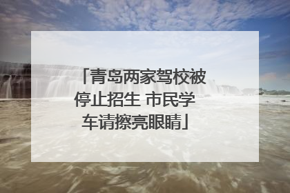 青岛两家驾校被停止招生 市民学车请擦亮眼睛