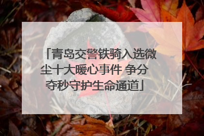 青岛交警铁骑入选微尘十大暖心事件 争分夺秒守护生命通道