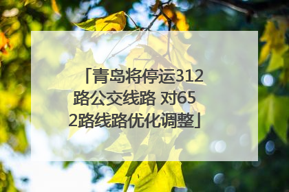 青岛将停运312路公交线路 对652路线路优化调整