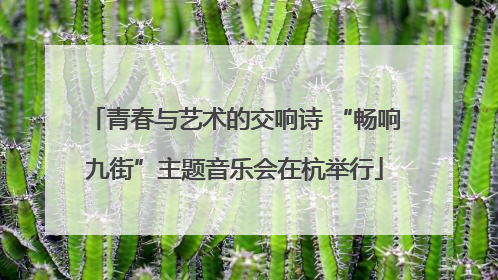 青春与艺术的交响诗 “畅响九街”主题音乐会在杭举行