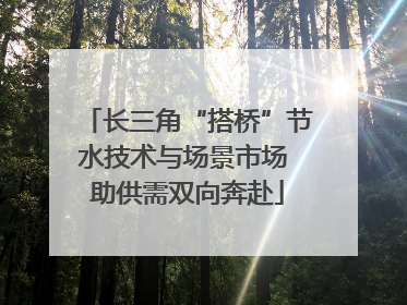 长三角“搭桥”节水技术与场景市场 助供需双向奔赴