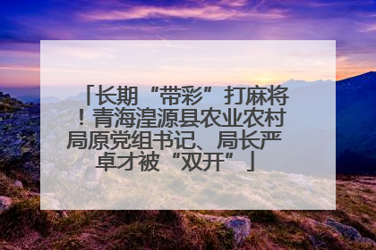 长期“带彩”打麻将！青海湟源县农业农村局原党组书记、局长严卓才被“双开”