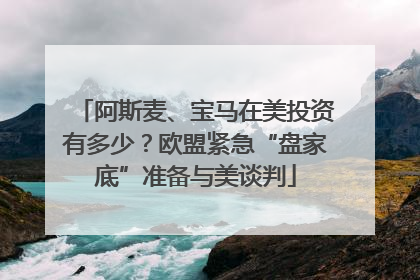 阿斯麦、宝马在美投资有多少？欧盟紧急“盘家底”准备与美谈判