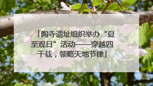 陶寺遗址组织举办“夏至观日”活动——穿越四千载，领略天地节律