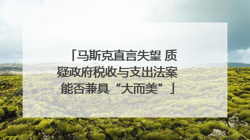 马斯克直言失望 质疑政府税收与支出法案能否兼具“大而美”