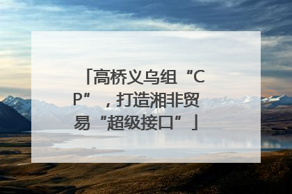 高桥义乌组“CP”，打造湘非贸易“超级接口”