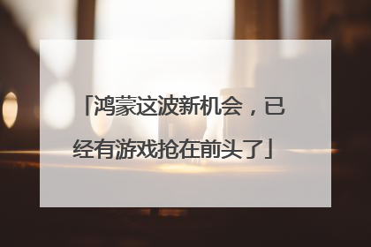 鸿蒙这波新机会，已经有游戏抢在前头了