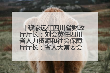 黎家远任四川省财政厅厅长；刘会英任四川省人力资源和社会保障厅厅长；省人大常委会任免一批干部