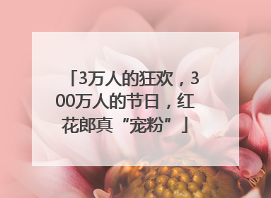 3万人的狂欢，300万人的节日，红花郎真“宠粉”
