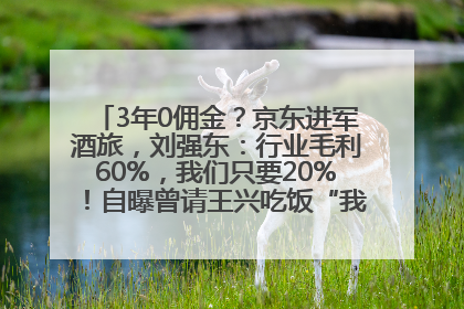 3年0佣金？京东进军酒旅，刘强东：行业毛利60%，我们只要20%！自曝曾请王兴吃饭“我要做外卖了”