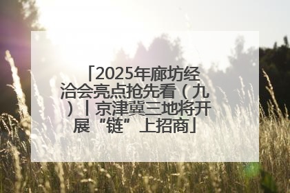 2025年廊坊经洽会亮点抢先看（九）丨京津冀三地将开展“链”上招商