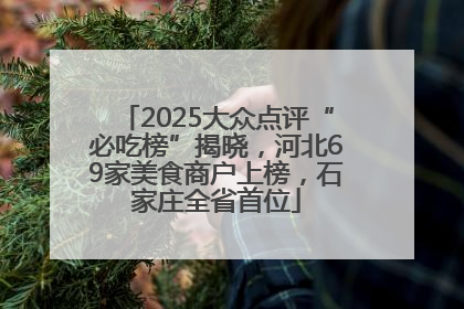2025大众点评“必吃榜”揭晓，河北69家美食商户上榜，石家庄全省首位
