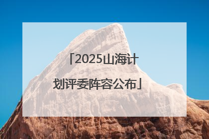 2025山海计划评委阵容公布