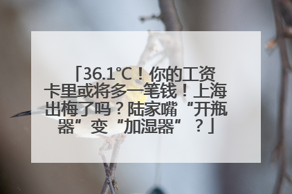 36.1℃！你的工资卡里或将多一笔钱！上海出梅了吗？陆家嘴“开瓶器”变“加湿器”？