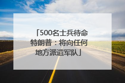 500名士兵待命 特朗普：将向任何地方派遣军队