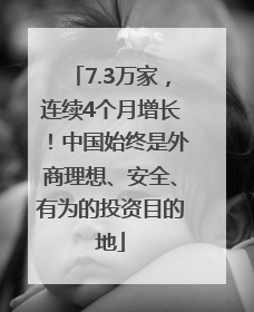 7.3万家，连续4个月增长！中国始终是外商理想、安全、有为的投资目的地